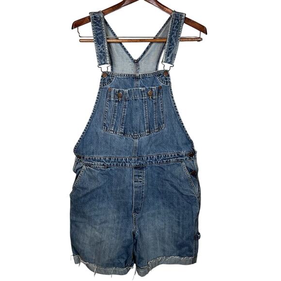 OshKosh Girls Denim Overalls Blue Size 12L Adjustable Straps Multiple Pockets - Picture 1 of 16